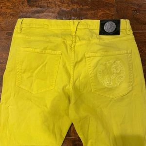 Men's Versace slim fit yellow jeans sz 34x33